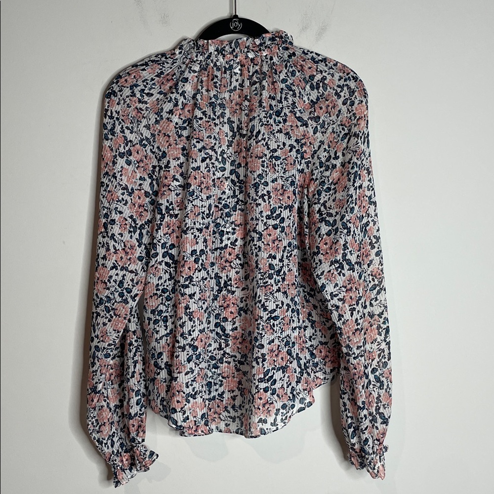Veronica Beard |  Antonette Long-Sleeve Floral Silk Top Size 6 - Picture 8 of 8